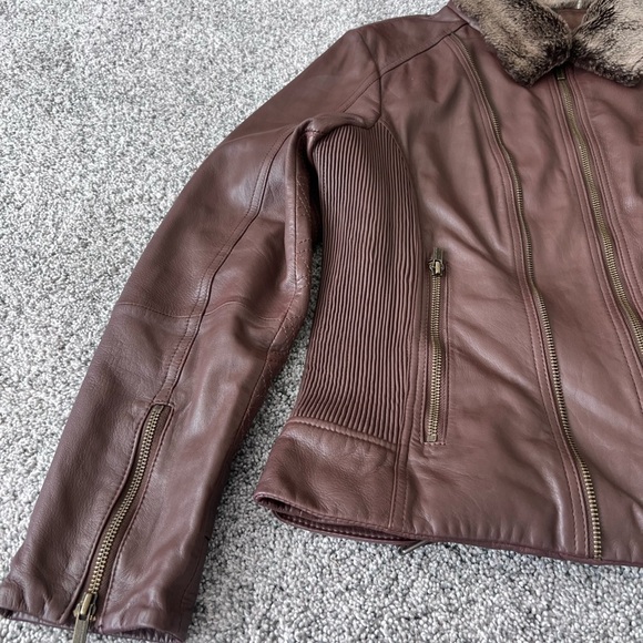 Wilson’s Leather Chocolate Brown Leather Buttery Soft Zip Up Jacket Women’s XL - Picture 4 of 15
